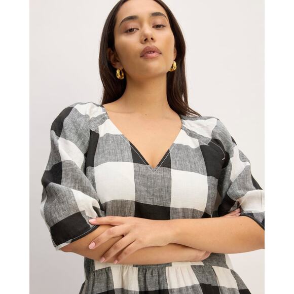 Everlane Linen Oversized Puff Sleeve Dress Size S - Picture 13 of 13